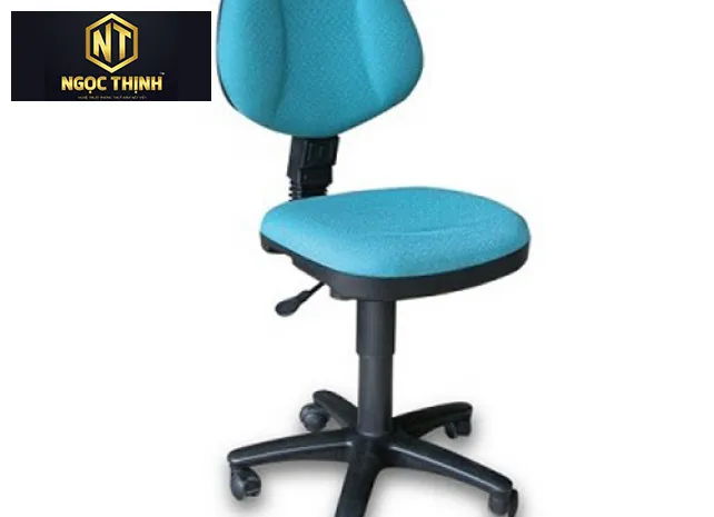 Ghế nhân viên đệm tựa bọc vải, chân ghế bằng nhựaSG555K